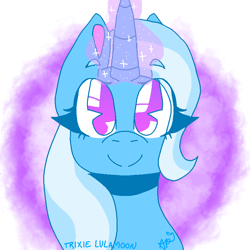 Size: 768x768 | Tagged: safe, artist:miles-bow, trixie, pony, unicorn, g4, cute, diatrixes, female, magic, mare, simple background, smiling, solo, transparent background, vector