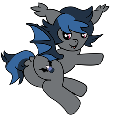 Size: 1100x1200 | Tagged: safe, artist:phoejal, oc, oc only, oc:lua, bat pony, pony, :p, cute, fangs, female, lying down, simple background, solo, tongue out, transparent background, wings