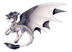 Size: 3488x2520 | Tagged: safe, artist:dawndream2003, oc, oc only, oc:arrow, pony, bat wings, high res, male, simple background, solo, stallion, transparent background, wings