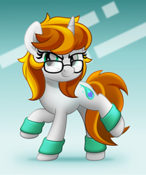 Size: 800x956 | Tagged: safe, artist:jhayarr23, oc, oc only, oc:faerie ember, pony, unicorn, female, glasses, leg warmers, mare, solo