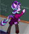 Size: 1009x1177 | Tagged: safe, artist:sallycars, starlight glimmer, pony, unicorn, g4, bipedal, chalkboard, clothes, female, garter belt, garters, headmare starlight, hidden message, i love you, looking back, mare, ms paint, older, older starlight glimmer, skirt, skirt lift, skirt suit, smiling, solo, stockings, stupid sexy starlight glimmer, suit, teacher, thigh highs, upskirt