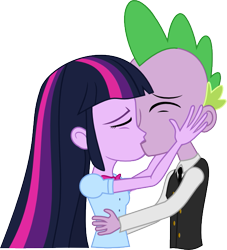 Size: 567x624 | Tagged: safe, artist:ulisesramirez132, spike, twilight sparkle, equestria girls, g4, duo, female, hug, human spike, kiss on the lips, kissing, love, male, older, older spike, ship:twispike, shipping, simple background, straight, transparent background, vector