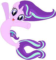 Size: 445x482 | Tagged: safe, artist:selenaede, artist:user15432, starlight glimmer, pony, sea pony, seapony (g4), unicorn, g4, my little pony: the movie, spoiler:my little pony the movie, base used, cute, female, fins, glimmerbetes, seaponified, seapony starlight glimmer, simple background, solo, species swap, tail