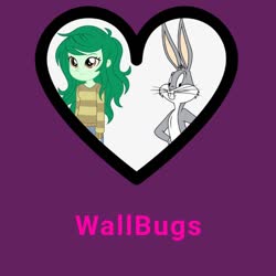 Size: 768x768 | Tagged: safe, wallflower blush, equestria girls, g4, best ship ever, bugs bunny, heart, male