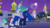 Size: 1920x1080 | Tagged: safe, screencap, princess celestia, princess luna, alicorn, pony, g4, the summer sun setback, canterlot, crown, duo, duo female, female, fireworks, folded wings, grin, jewelry, looking up, moon, night, regalia, siblings, sisters, smiling, tree, wings