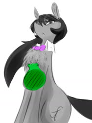 Size: 1080x1440 | Tagged: safe, artist:anonymous, octavia melody, oc, oc:anon, earth pony, pony, g4, 4chan, chest fluff, disembodied arm, disembodied hand, drawthread, hand, looking at you, looking down at you