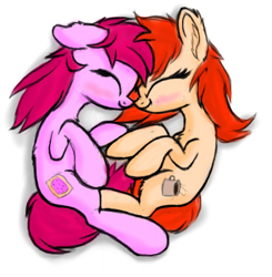 Size: 630x643 | Tagged: safe, artist:anonymous, oc, earth pony, pony, 4chan, cute, drawthread, duo, ponified, ponified animal photo, sleeping
