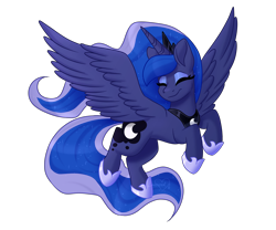Size: 6000x5000 | Tagged: safe, artist:lavenderheartsmlp, princess luna, alicorn, pony, g4, absurd resolution, cute, eyes closed, female, lunabetes, mare, simple background, smiling, solo, spread wings, transparent background, wings