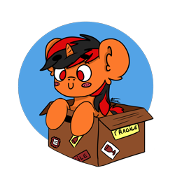 Size: 1834x1834 | Tagged: safe, artist:minty joy, oc, oc only, pony, unicorn, box, chibi, cute, pony in a box, simple background, solo, transparent background, ych result