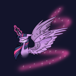 Size: 768x768 | Tagged: safe, artist:mysteriousshine, twilight sparkle, alicorn, pony, g4, bust, crying, female, glowing horn, horn, mare, solo, speedpaint available, twilight sparkle (alicorn)