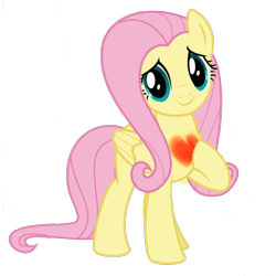Size: 1700x1700 | Tagged: safe, artist:brightenight-heart, fluttershy, pegasus, pony, g4, cardiophilia, cute, female, fetish, folded wings, heart, heartbeat, hoof on chest, looking at you, shyabetes, simple background, smiling, solo, transparent background, vector, wings