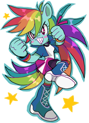Size: 513x708 | Tagged: safe, artist:hottoshii, artist:le683a, rainbow dash, anthro, plantigrade anthro, equestria girls, g4, alternate hairstyle, ambiguous facial structure, blush sticker, blushing, cute, dashabetes, female, ponytail, simple background, smiling, solo, stars, white background