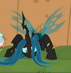 Size: 676x695 | Tagged: safe, screencap, queen chrysalis, pony, g4, the ending of the end, cropped, female, sad, solo, trapped