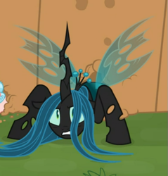 Size: 493x515 | Tagged: safe, screencap, queen chrysalis, changeling, changeling queen, g4, the ending of the end, cropped, female, solo, trapped