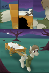 Size: 1280x1897 | Tagged: safe, artist:mr100dragon100, oc, pegasus, pony, comic:new beginnings and new friends, comic, dark forest au's matthew, dead body, mare in the moon, moon, tree, wagon