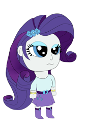 Size: 1361x1985 | Tagged: safe, artist:grassy blade, rarity, equestria girls, g4, belt, boots, chibi, clothes, done with your shit, female, paint tool sai 2, shoes, skirt, solo