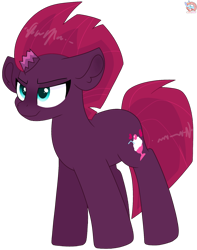 Size: 1418x1796 | Tagged: safe, artist:rainbow eevee, fizzlepop berrytwist, tempest shadow, pony, unicorn, g4, my little pony: the movie, broken horn, cute, cutie mark, female, frustrated, horn, lidded eyes, simple background, solo, teal eyes, tempest's cutie mark, transparent background, vector