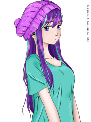 Size: 1566x2087 | Tagged: safe, artist:adlain-arts, artist:starbixio, starlight glimmer, human, g4, beanie, female, hat, humanized, light skin, solo