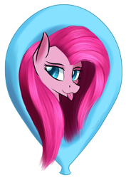 Size: 1166x1649 | Tagged: safe, artist:renarde-louve, pinkie pie, g4, bust, head only, pinkamena diane pie, portrait, simple background, tongue out, transparent background