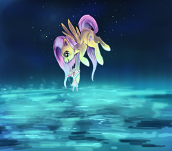 Size: 1710x1500 | Tagged: safe, artist:avui, angel bunny, fluttershy, pegasus, pony, g4, flying