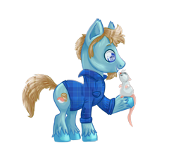 Size: 926x814 | Tagged: safe, artist:avui, oc, oc only, oc:roderick, earth pony, pony, rat, clothes, male, simple background, solo, transparent background, unshorn fetlocks