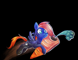 Size: 1536x1192 | Tagged: safe, artist:avui, oc, oc only, oc:sylke, pegasus, pony, carrot, food, solo