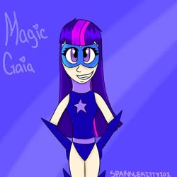 Size: 400x400 | Tagged: safe, artist:sparklekitty202, twilight sparkle, human, g4, boots, clothes, hand on hip, humanized, leotard, magic gaia, shoes, superhero, thigh boots