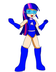 Size: 2308x3000 | Tagged: safe, artist:creddy169, twilight sparkle, human, g4, female, high res, humanized, magic gaia, simple background, solo, superhero, transparent background