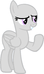 Size: 257x425 | Tagged: safe, artist:maddieadopts, oc, oc only, pegasus, pony, g4, base, grin, pegasus oc, raised hoof, simple background, smiling, smirk, solo, transparent background, wings