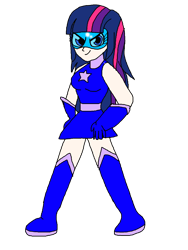 Size: 1500x2000 | Tagged: safe, artist:alvaxerox, twilight sparkle, human, equestria girls, g4, boots, female, magic gaia, shoes, simple background, solo, superhero, thigh boots, transparent background