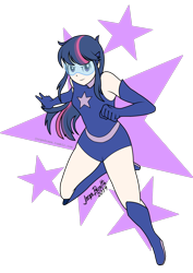 Size: 1600x2264 | Tagged: safe, artist:jorgeperalta, twilight sparkle, human, g4, clothes, female, humanized, leotard, magic gaia, simple background, solo, superhero, transparent background