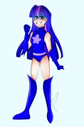 Size: 1280x1920 | Tagged: safe, artist:pandaailurus, twilight sparkle, human, g4, boots, humanized, magic gaia, shoes, superhero, thigh boots