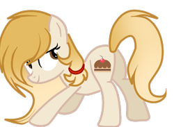 Size: 1025x750 | Tagged: safe, artist:applerougi, oc, oc only, oc:cremita, earth pony, pony, butt, female, mare, plot, simple background, solo, transparent background