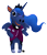 Size: 1317x1541 | Tagged: safe, artist:thrimby, princess luna, alicorn, semi-anthro, g4, animal crossing, arm hooves, both cutie marks, clothes, female, mare, simple background, solo, standing, transparent background