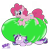 Size: 4000x4000 | Tagged: safe, artist:rupert, pinkie pie, starlight glimmer, earth pony, pony, unicorn, g4, balloon, balloon fetish, balloon riding, derp, female, fetish, karma, mare, party balloon, pinned, prone, simple background, smiling, squished, starlooner glimmer, that pony sure does love balloons, transparent background, wavy mouth