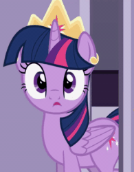 Size: 351x450 | Tagged: safe, artist:agrol, twilight sparkle, alicorn, pony, how to be a princess, g4, the last problem, adorkable, animated, cropped, crown, cute, daaaaaaaaaaaw, dork, eye shimmer, female, gif, happy, hnnng, jewelry, lip bite, mare, regalia, show accurate, smiling, solo, twiabetes, twilight sparkle (alicorn)