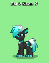 Size: 838x1073 | Tagged: safe, oc, oc only, oc:dark neon, pegasus, pony, wolf, pony town, pixel art, solo