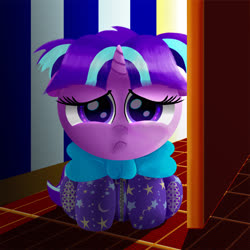 Size: 3072x3072 | Tagged: safe, artist:spellboundcanvas, starlight glimmer, pony, unicorn, g4, bow, cute, daaaaaaaaaaaw, door, female, filly, filly starlight glimmer, footed sleeper, glimmerbetes, high res, hnnng, sad, sadlight glimmer, scared, solo, spellboundcanvas is trying to murder us, weapons-grade cute, younger