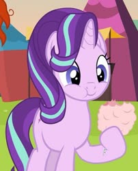 Size: 515x637 | Tagged: safe, artist:agrol, starlight glimmer, pony, unicorn, time for two, g4, cotton candy, cropped, cute, eating, female, glimmerbetes, hoof hold, i can't believe it's not hasbro studios, mare, show accurate