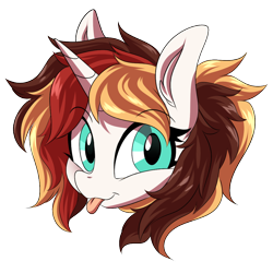 Size: 1200x1200 | Tagged: safe, artist:ask-colorsound, oc, oc only, oc:scarlet serenade, pony, unicorn, :p, emoticon, female, head only, mare, simple background, solo, tongue out, transparent background
