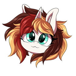Size: 1200x1200 | Tagged: safe, artist:ask-colorsound, oc, oc only, oc:scarlet serenade, pony, unicorn, :3, cute, emoticon, female, head only, mare, simple background, solo, transparent background