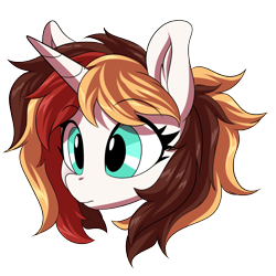 Size: 1200x1200 | Tagged: safe, artist:ask-colorsound, oc, oc only, oc:scarlet serenade, pony, unicorn, blank face, emoticon, eye, eyes, female, head only, mare, simple background, solo, stare, transparent background