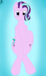 Size: 1206x1995 | Tagged: safe, artist:shylista's art, starlight glimmer, pony, unicorn, semi-anthro, g4, arm hooves, female, front view, smiling, solo, starlight glimmer day