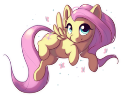 Size: 763x600 | Tagged: safe, artist:silentwulv, fluttershy, butterfly, pegasus, pony, cute, female, mare, shyabetes, simple background, solo, white background