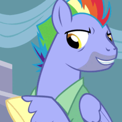 Size: 540x540 | Tagged: safe, screencap, bow hothoof, pegasus, pony, g4, parental glideance, animated, cropped, gif, loop, male, one eye closed, perfect loop, reversed, smiling, solo, stallion, wink