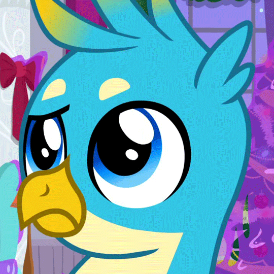 2301924 - safe, screencap, gallus, griffon, the hearth's warming club,  animated, cropped, eyeroll, frown, gallus is not amused, gif, male, solo,  teenager, unamused - Derpibooru