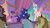 Size: 1920x1080 | Tagged: safe, screencap, doctor whooves, golden crust, linky, princess celestia, princess luna, shoeshine, time turner, twilight sparkle, alicorn, earth pony, pony, unicorn, g4, the summer sun setback, announcement, crowd, crown, ethereal mane, ethereal tail, female, festival of the two sisters, flowing mane, flowing tail, folded wings, glowing horn, grin, hoof shoes, horn, jewelry, levitation, magic, magic aura, male, mare, microphone, multicolored mane, multicolored tail, open mouth, pointing, raised hoof, regalia, royal sisters, siblings, sisters, smiling, speaker, speech, stage, stallion, sunrise, surprised, telekinesis, twilight sparkle (alicorn), wide eyes