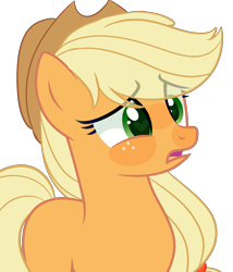 Size: 1280x1494 | Tagged: safe, artist:bublebee123, part of a set, applejack, earth pony, pony, g4, applejack's hat, base used, confused, cowboy hat, disturbed, female, freckles, hat, heart eyes, mare, missing cutie mark, open mouth, simple background, solo, transparent background, wingding eyes