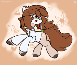 Size: 3040x2560 | Tagged: dead source, safe, artist:php142, oc, oc only, earth pony, pony, butt freckles, cake, clothes, cute, erlenmeyer flask, female, food, freckles, high res, ponified, simple background, solo