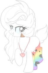 Size: 1280x1959 | Tagged: safe, artist:azrealrou, artist:mint-light, oc, oc only, earth pony, pony, bandage, base used, clothes, jewelry, necklace, simple background, socks, solo, transparent background